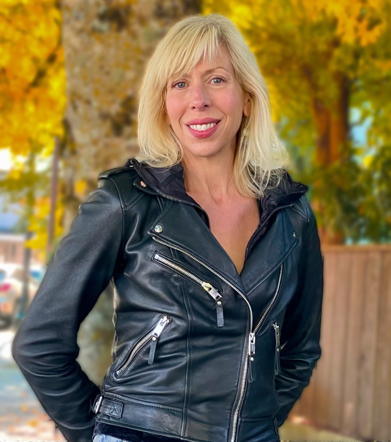 Christie Leather Jacket cropped About Christie Stoll personal trainer online fitness instructor